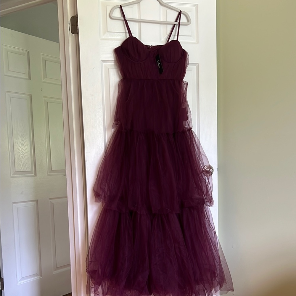 Lulu's Purple Spaghetti Strap Sundress for Prom
